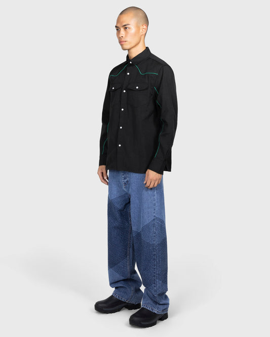 NYLON WESTERN BUTTON UP