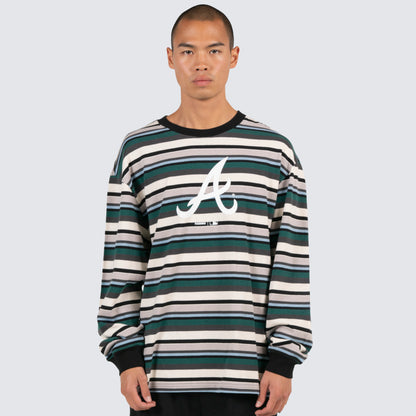 BALLPARK STRIPED LONG SLEEVE - BRAVES