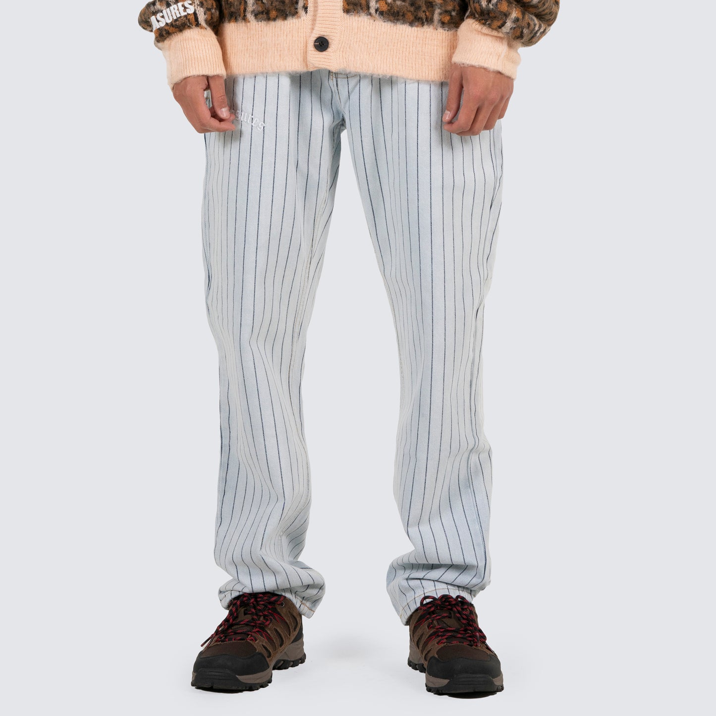 WASHED STRIPED DENIM PANTS - YANKEES