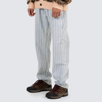 WASHED STRIPED DENIM PANTS - YANKEES