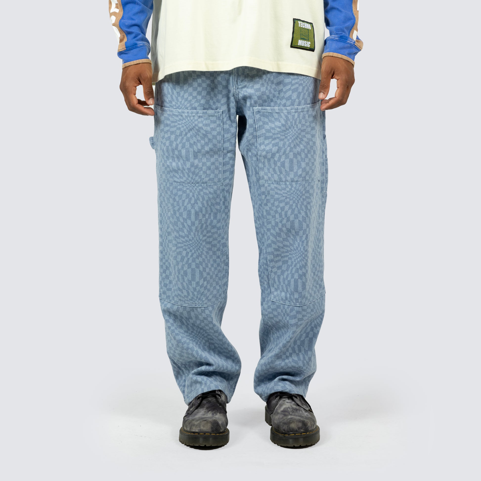 WASHY DOUBLE KNEE WORK PANTS BLUE