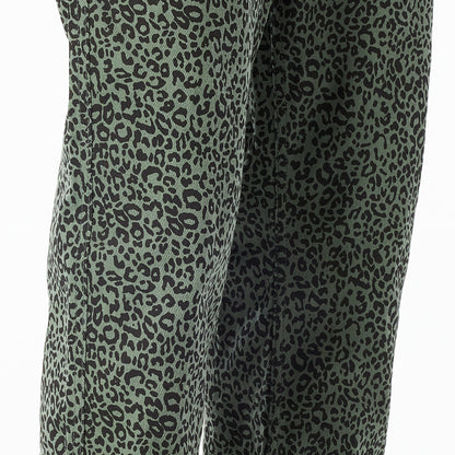 CRYSTAL CHEETAH DENIM PANT