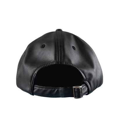 DEBOSSED VEGAN LEATHER 5 PANEL HAT